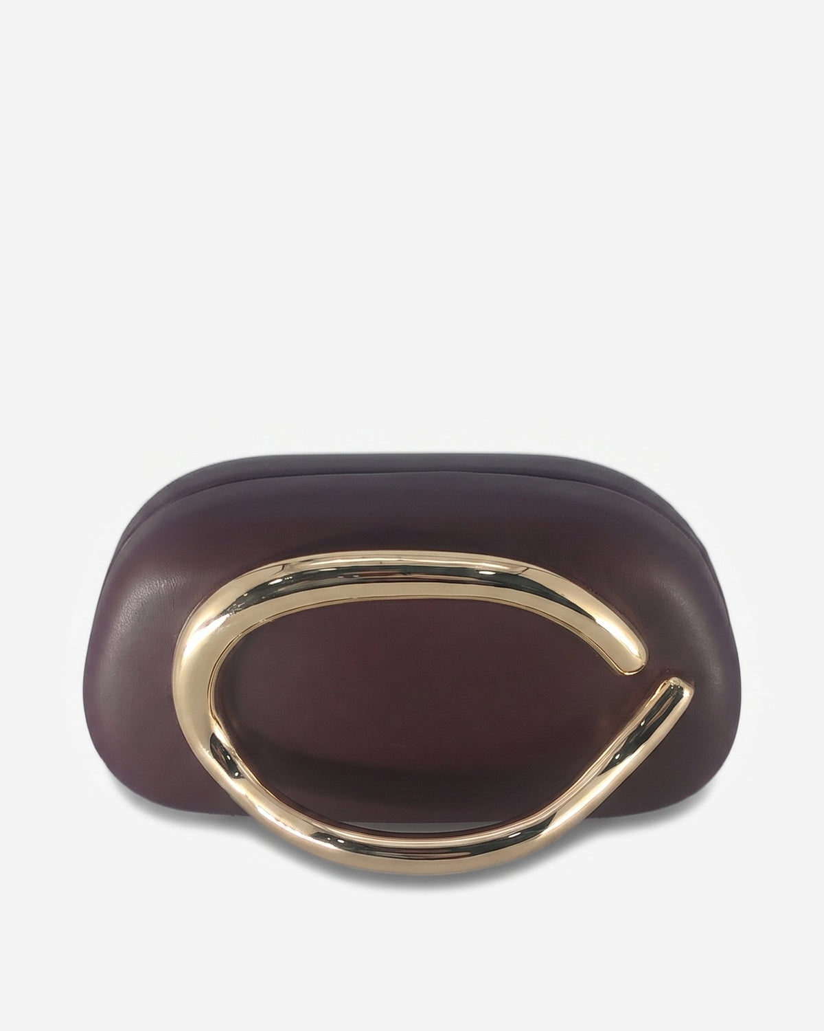 Clutch Rigida con Dettaglio Dorato Scultoreo – Bordeaux Sstore