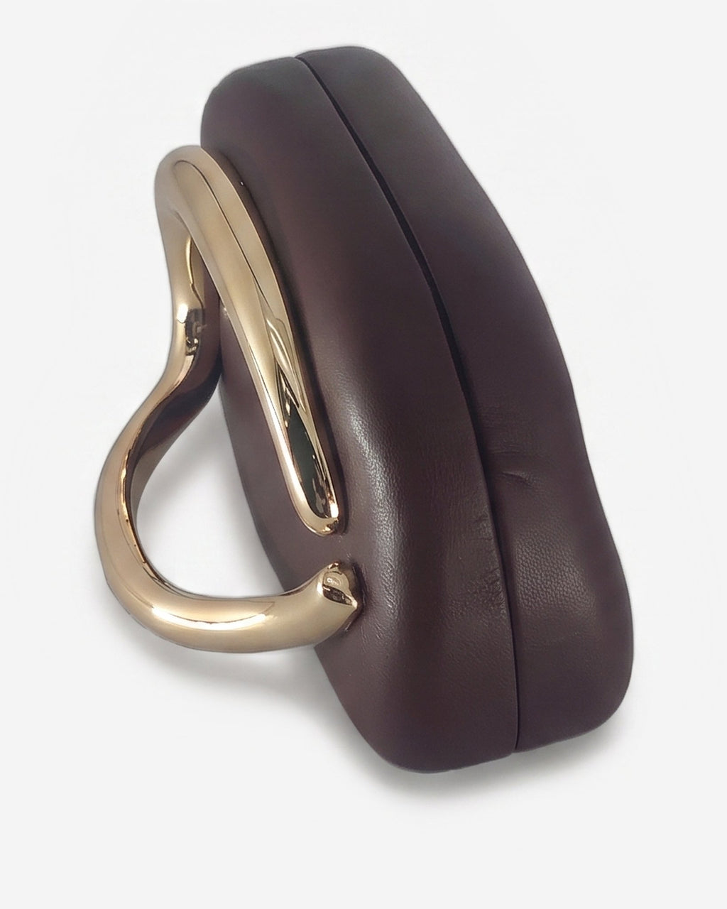 Clutch Rigida con Dettaglio Dorato Scultoreo – Bordeaux Sstore