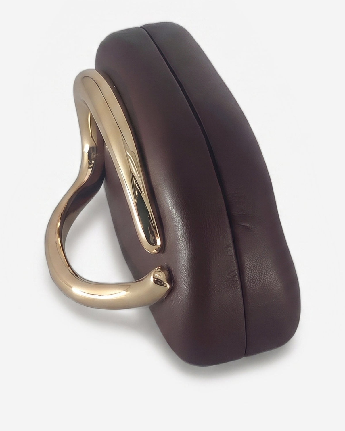 Clutch Rigida con Dettaglio Dorato Scultoreo – Bordeaux Sstore