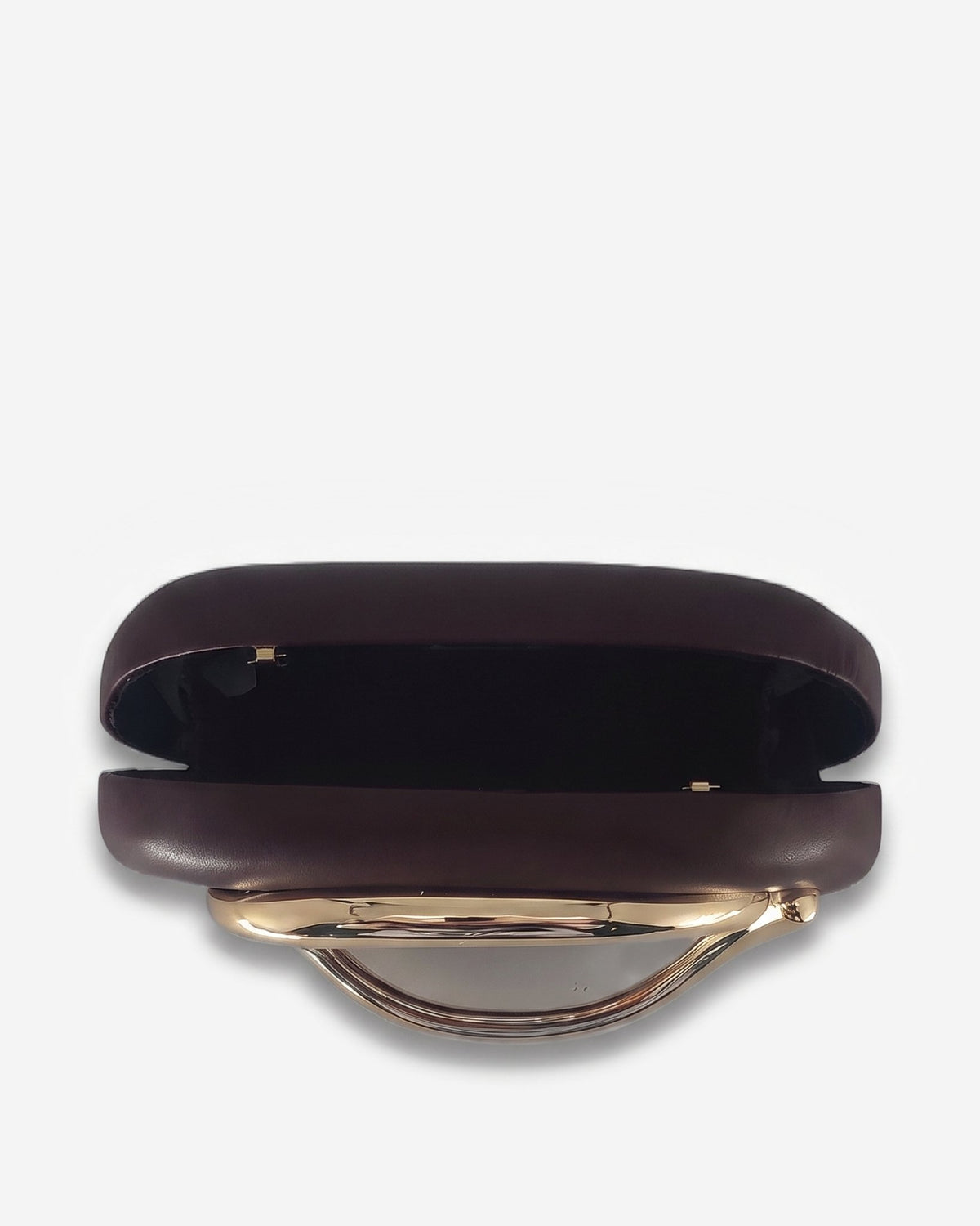 Clutch Rigida con Dettaglio Dorato Scultoreo – Bordeaux Sstore