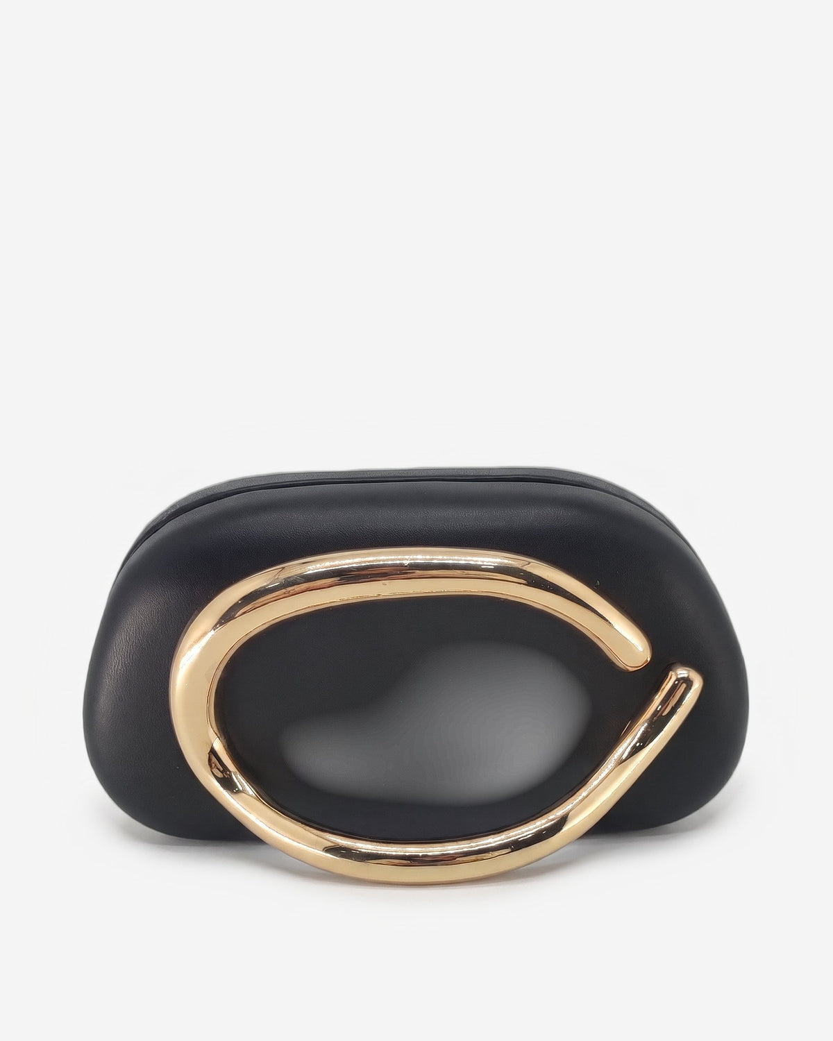 Clutch Rigida con Dettaglio Dorato Scultoreo – Nero Sstore