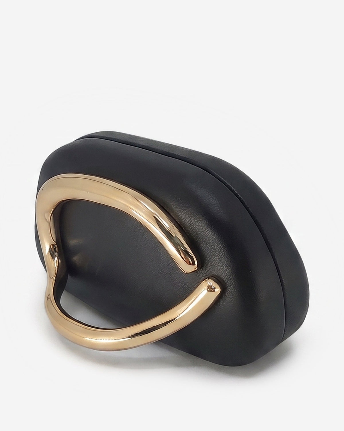 Clutch Rigida con Dettaglio Dorato Scultoreo – Nero Sstore