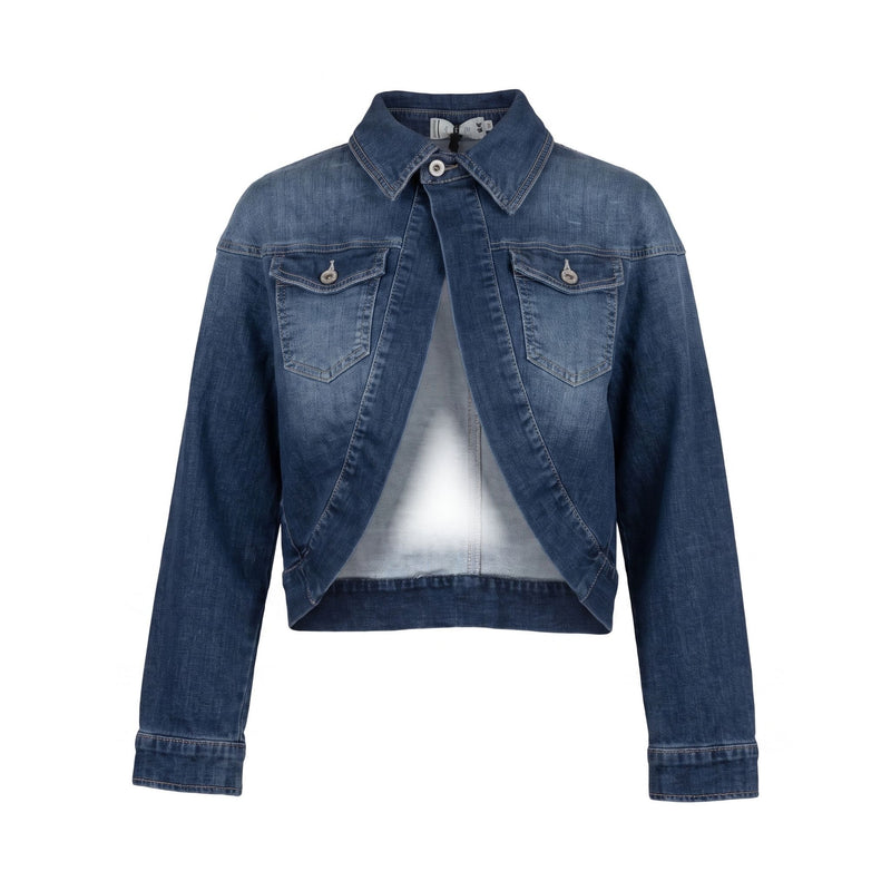 Sstore Giubbotto Jeans Corto Please Donna con Taschini - Effetto Vintage - foto 1