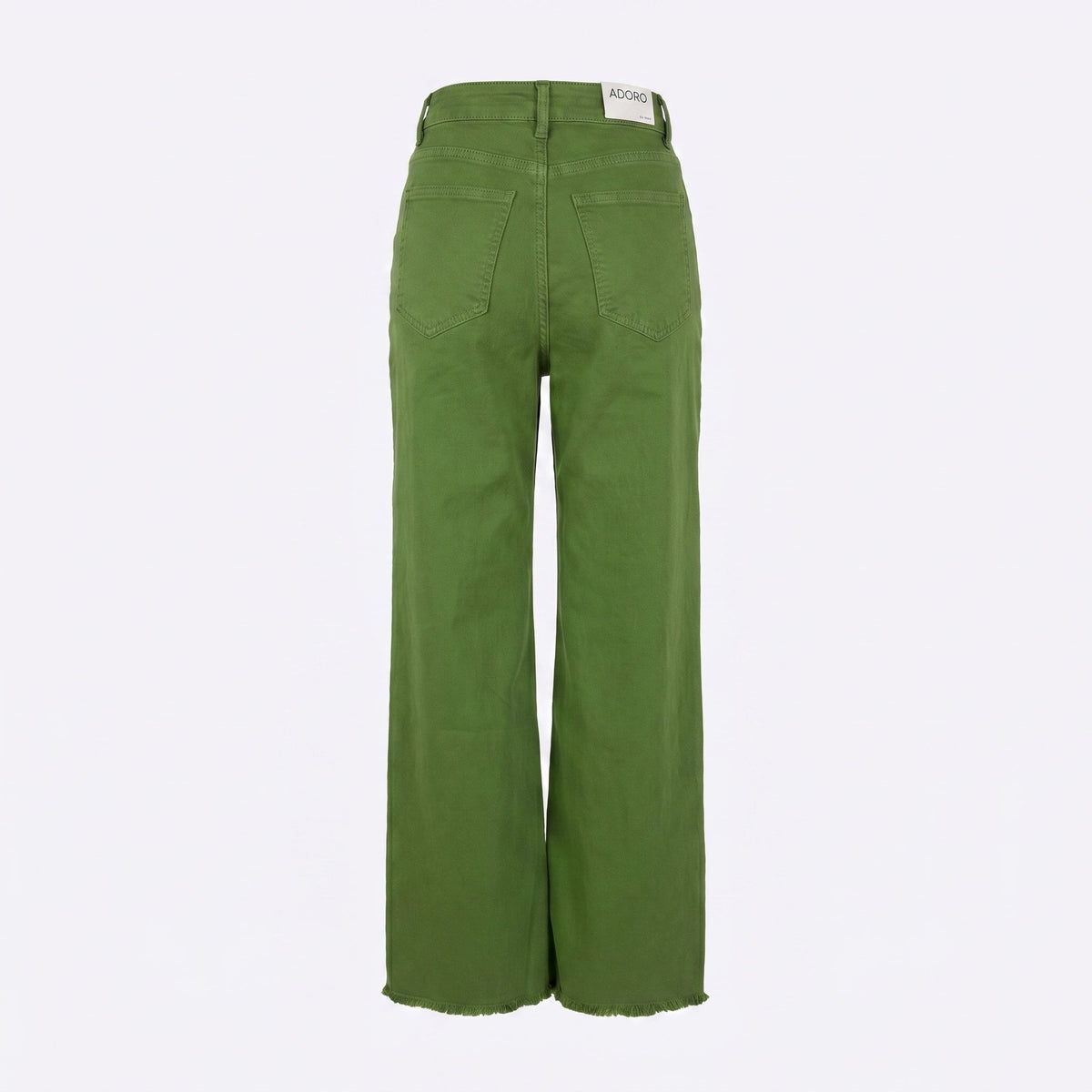 Sstore Jeans Wide Leg con Orlo Sfrangiato - Verde Prato - foto 1