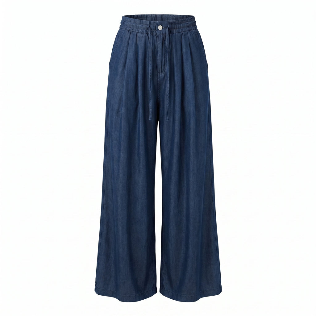 Sstore Pantaloni a Palazzo con Elastico in Vita - Blu - foto 1