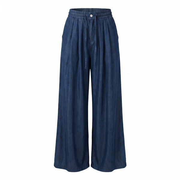 Sstore Pantaloni a Palazzo con Elastico in Vita - Blu - foto 1