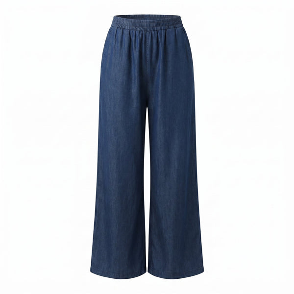Sstore Pantaloni a Palazzo con Elastico in Vita - Blu - foto 2