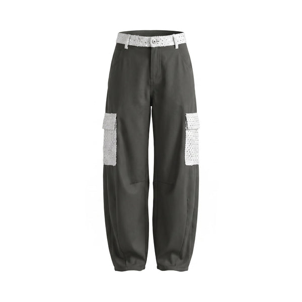 Sstore Pantaloni Cargo Please Regular Fit con Dettagli Pizzo Macramè - foto 1