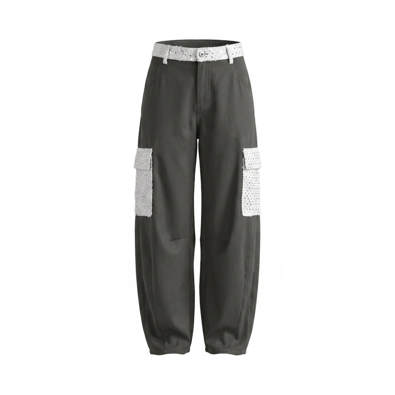 Sstore Pantaloni Cargo Please Regular Fit con Dettagli Pizzo Macramè - foto 1
