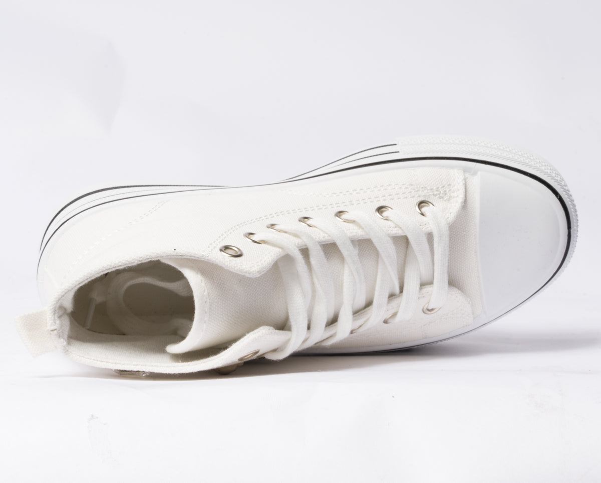 Sneakers alte da donna in tessuto -  Bianco