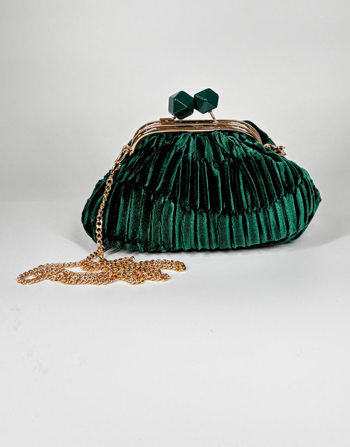 Clutch in velluto - verde smeraldo