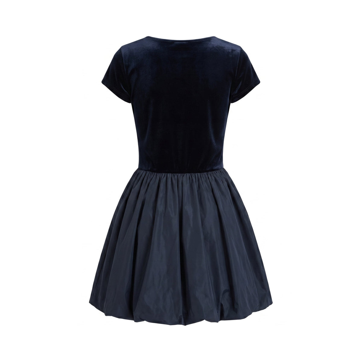 Zahjr Vestito Corto con Top in Ciniglia e Gonna a Palloncino -  Nero - foto 3