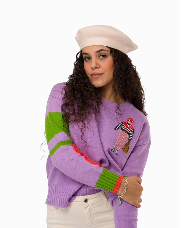 BIANCO | Cappello caldo modello basco colore