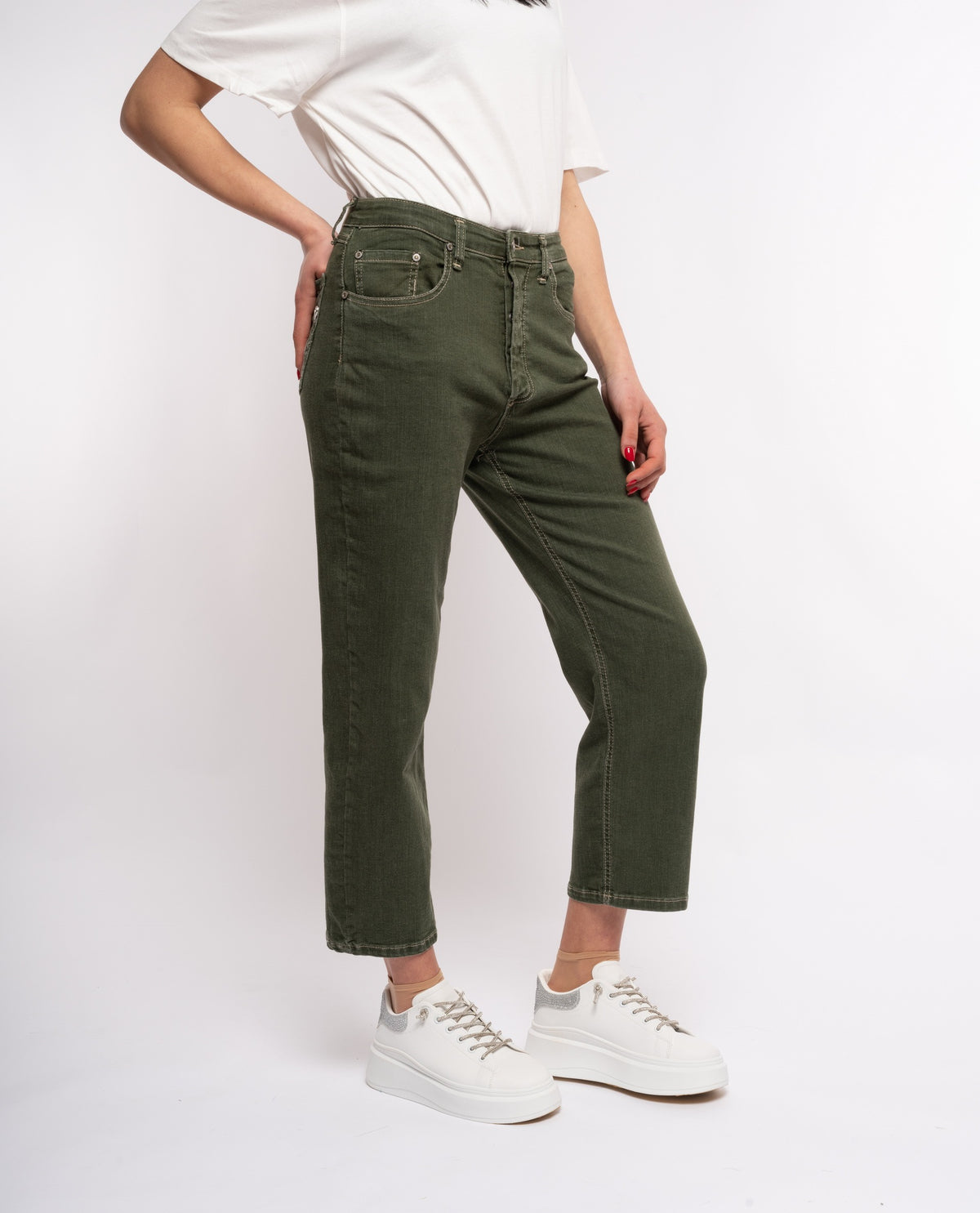 immagine-2-please-pantaloni-jeans-please-made-in-italy-modello-baggy-verde-jeans-p2yucgsca5_verde