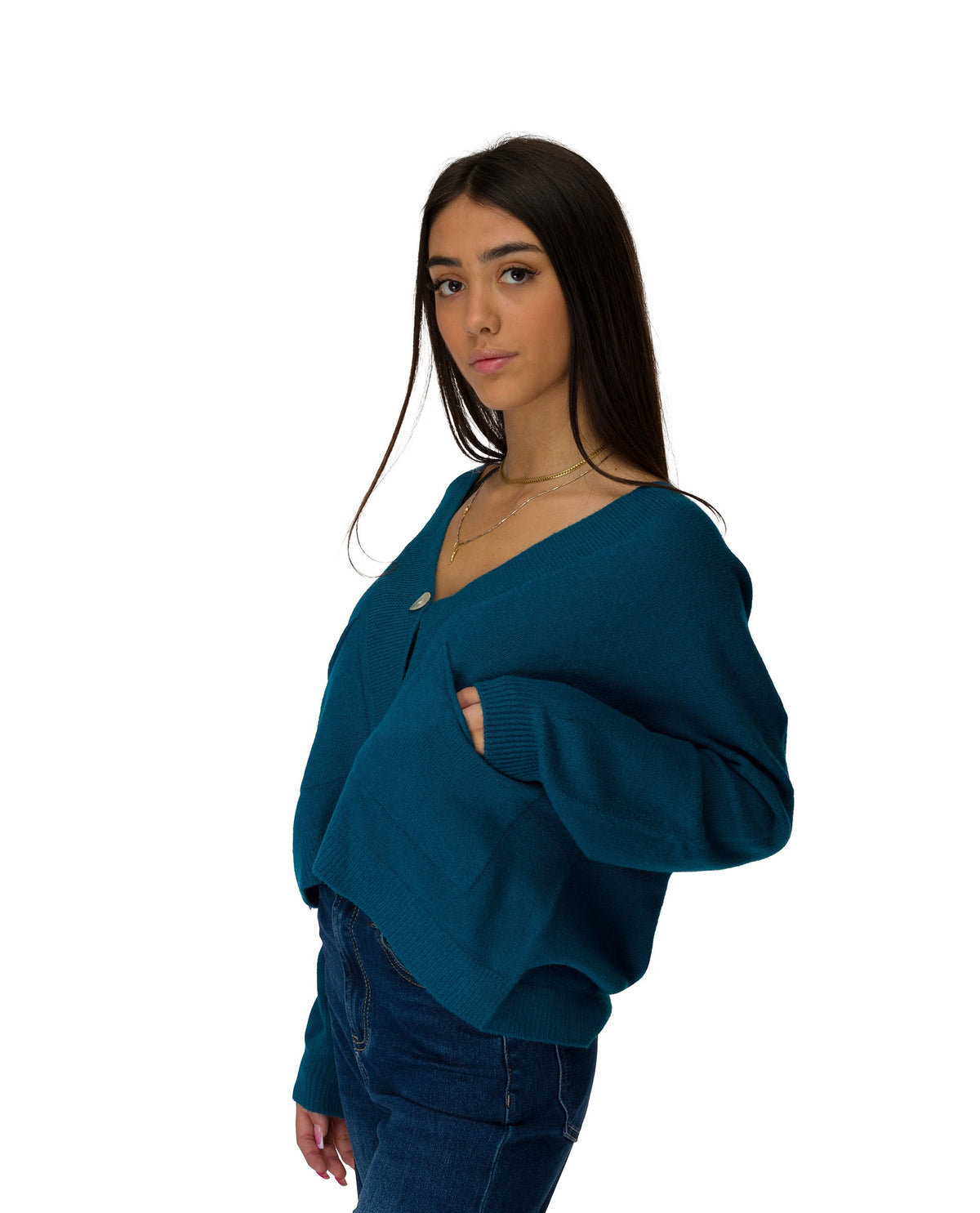 immagine-2-sstore-maglione-cardigan-caldo-color-ottanio-con-bottoni-in-madre-perla-maglieria-cardigan-yf57058_ottanio